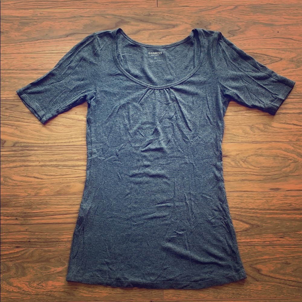 Ribbed Knit Slimming Basic Scoop Neck Top